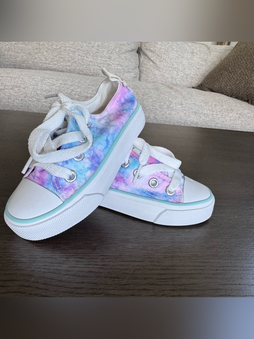 PatPat Kids Tie-Dye Canvas Sneakers - Pastel Pink, Blue & Purple - Little Kid 9
